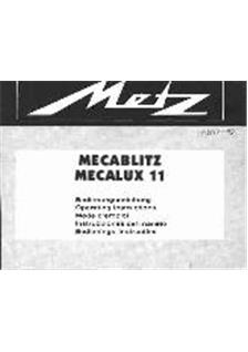Metz Mecalux manual. Camera Instructions.
